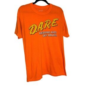 D.A.R.E. keeping kids off of drugs graphic t-shirt in orange